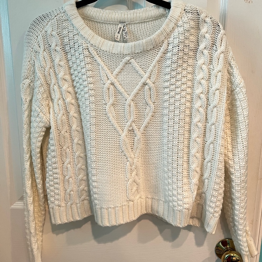 White knit sweater